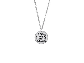 Rhodium Over Sterling Silver Piece Of My Heart Necklace Set 18 in