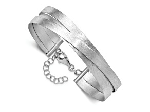 Sterling Silver Scratch Finish 12.5mm Bangle
