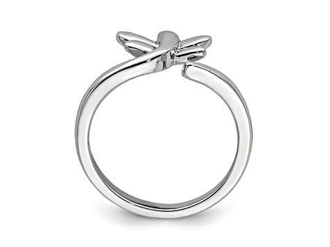 Rhodium Over Sterling Silver Dragonfly Toe Ring - 1JBXFA | JTV