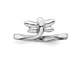 Rhodium Over Sterling Silver Dragonfly Toe Ring