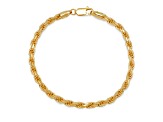 Unisex 14K Yellow Gold Over Sterling Silver Rope Bracelet