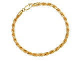 Unisex 14K Yellow Gold Over Sterling Silver Rope Bracelet