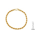 Unisex 14K Yellow Gold Over Sterling Silver Rope Bracelet