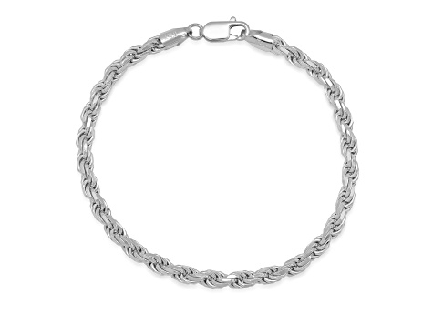 Unisex Sterling Silver Rope Bracelet