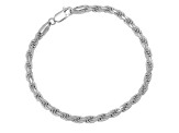 Unisex Sterling Silver Rope Bracelet