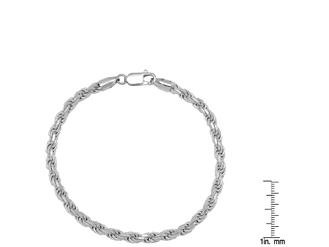 Unisex Sterling Silver Rope Bracelet
