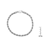 Unisex Sterling Silver Rope Bracelet