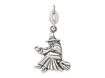 Picture of Sterling Silver Antiqued Witch Slide Pendant