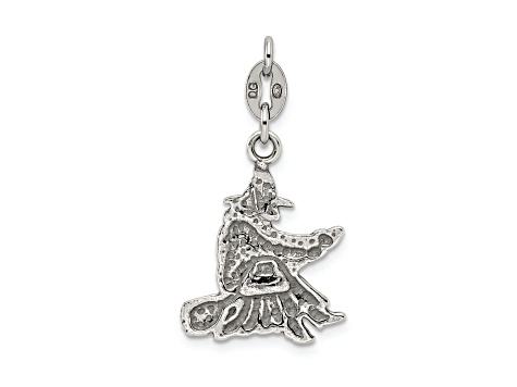 Sterling Silver Antiqued Witch Slide Pendant