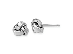 Rhodium Over Sterling Silver Polished Love Knot Post Earrings