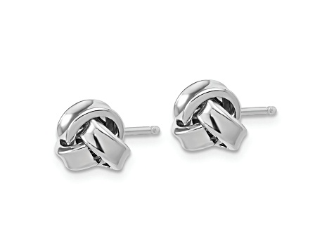 Rhodium Over Sterling Silver Polished Love Knot Post Earrings