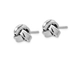 Rhodium Over Sterling Silver Polished Love Knot Post Earrings
