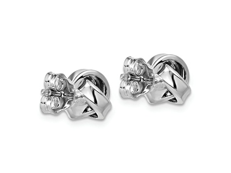 Rhodium Over Sterling Silver Polished Love Knot Post Earrings