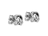 Rhodium Over Sterling Silver Polished Love Knot Post Earrings