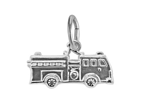Rhodium Over Sterling Silver Firetruck Measures Approx 11.43mm x 20.6mm