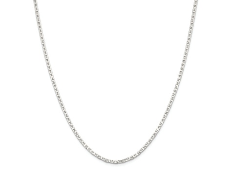 Sterling Silver 2.1mm Flat Anchor Chain Necklace