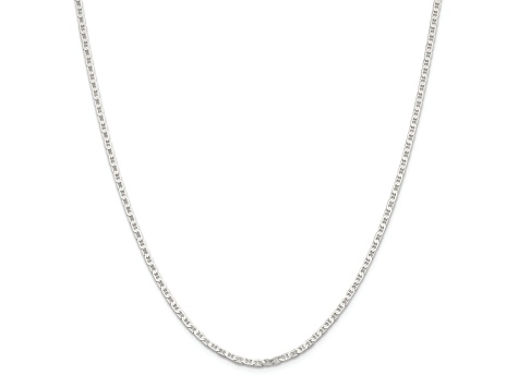 Sterling Silver 2.1mm Flat Anchor Chain Necklace