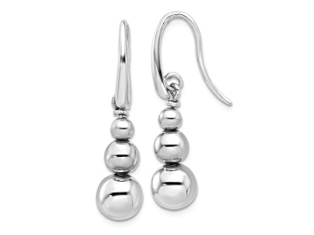 Picture of Rhodium Over Sterling Silver Polished Beads Dangle Earrings