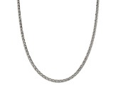 Sterling Silver 4.25mm 6 Side Diamond-cut Flat Double Curb Chain Necklace