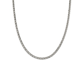 Sterling Silver 4.25mm 6 Side Diamond-cut Flat Double Curb Chain Necklace