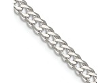 Sterling Silver 4.25mm 6 Side Diamond-cut Flat Double Curb Chain Necklace