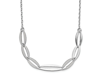 Picture of Rhodium Over Sterling Silver Fancy Link 18 Inch Necklace