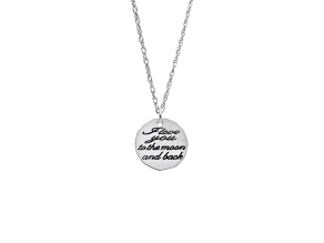 Rhodium Over Sterling Silver Moon And Back Necklace Set 18 in