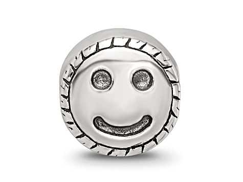 Sterling Silver Smiley Face Bead