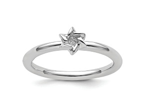 Sterling Silver Stackable Expressions Rhodium Star of David Ring