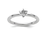 Sterling Silver Stackable Expressions Rhodium Star of David Ring