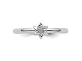 Sterling Silver Stackable Expressions Rhodium Star of David Ring