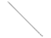 Rhodium Over Sterling Silver 4.5mm Curb Chain Bracelet