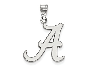 Rhodium Over Sterling Silver LogoArt University of Alabama Large Pendant
