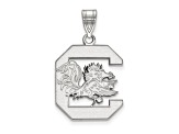 Rhodium Over Sterling Silver LogoArt University of South Carolina Large Pendant