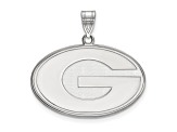 Rhodium Over Sterling Silver LogoArt University of Georgia Large Pendant