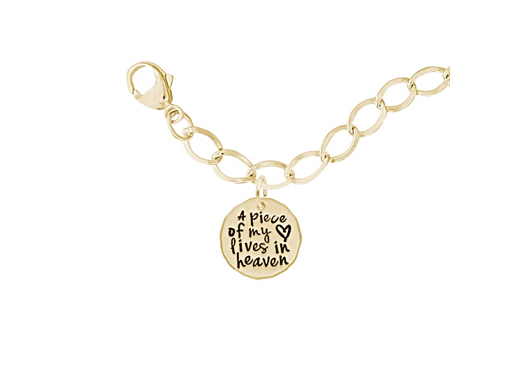 22K Gold Over Sterling Silver Piece Of My Heart Bracelet Set Measures 7inch