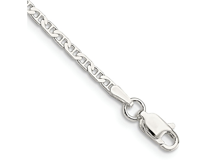 Sterling Silver 2.1mm Flat Anchor Chain Bracelet - 1T62GA | JTV