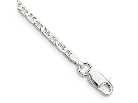 Sterling Silver 2.1mm Flat Anchor Chain Bracelet