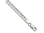Sterling Silver 4.5mm Concave Beveled Curb Chain Bracelet