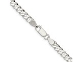 Sterling Silver 4.5mm Concave Beveled Curb Chain Bracelet
