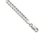Sterling Silver 4.5mm Concave Beveled Curb Chain Bracelet