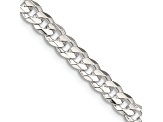 Sterling Silver 4.5mm Concave Beveled Curb Chain Bracelet