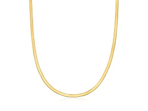 18k Yellow Gold Plated Sterling Silver 3mm Herringbone Chain Necklace - 20"