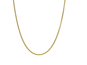18K Gold Plated Over Sterling Silver Round Box Chain - 18"