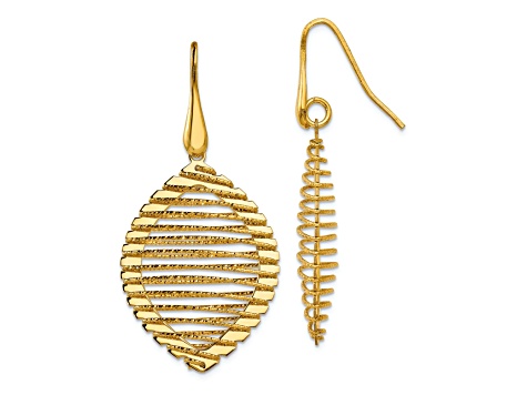 18K Yellow Gold Over Sterling Silver Dangle Earrings