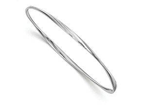 Sterling Silver Polished 3mm Twisted Bangle