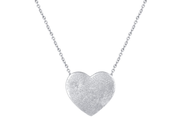 Sterling Silver Floating Love Heart Pendant with 18 inch Cable Chain