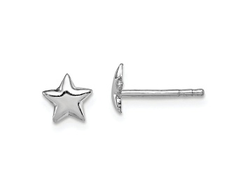 Picture of Rhodium Over Sterling Silver Star Children's Post Earrings