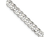 Sterling Silver 4.5mm Concave Beveled Curb Chain Necklace