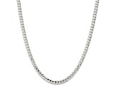 Sterling Silver 4.5mm Concave Beveled Curb Chain Necklace